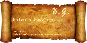 Walenta Gyöngyi névjegykártya